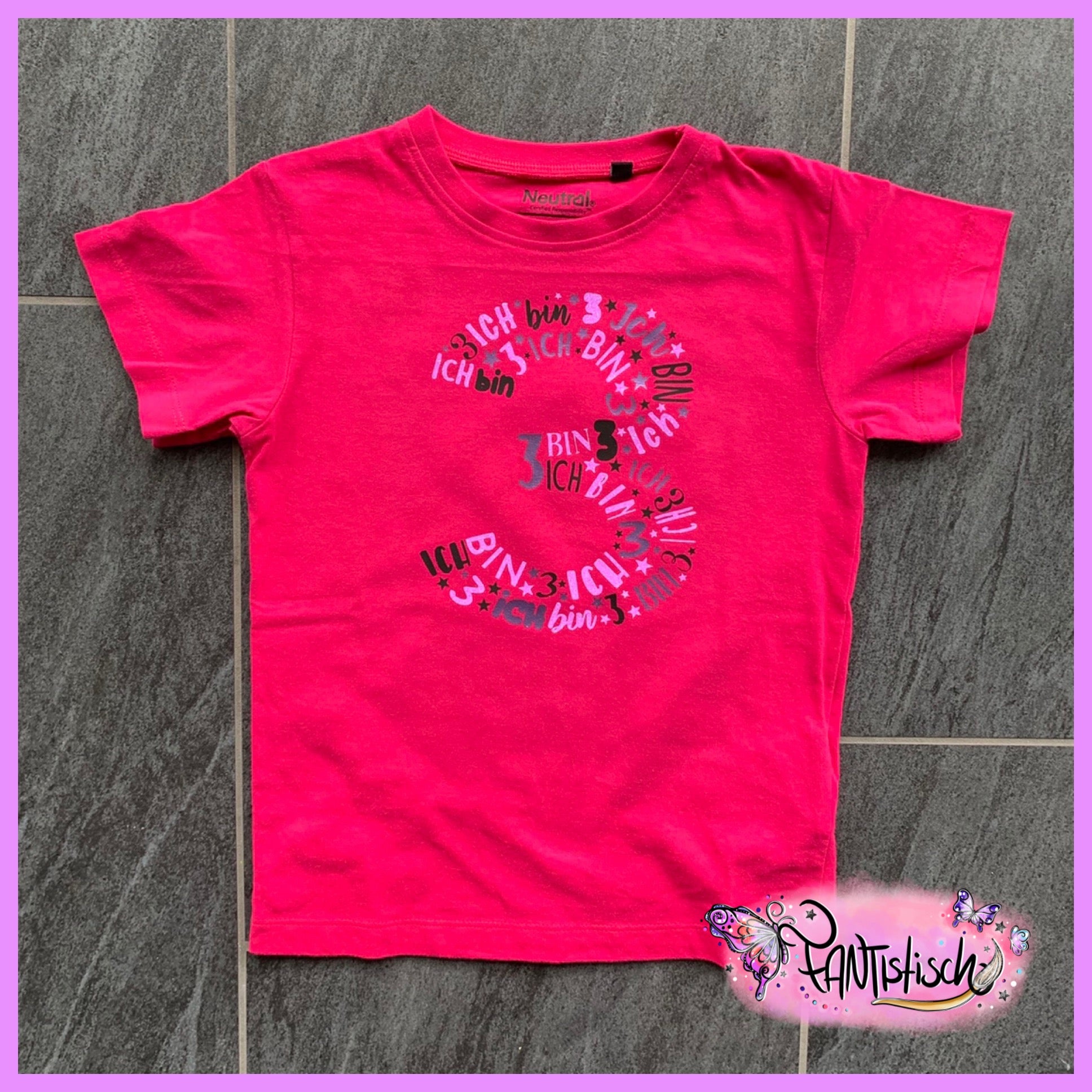 Kinder-T-Shirt mit Geburtstagszahl