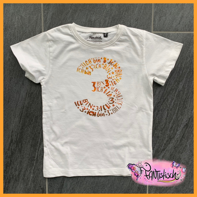 Kinder-T-Shirt mit Geburtstagszahl
